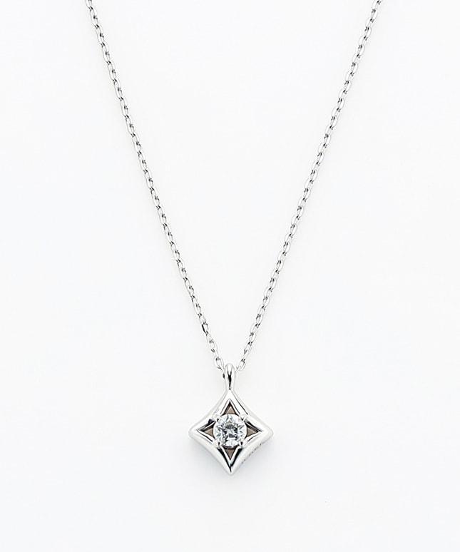 K10WG ダイヤモンド ネックレス＜ “Wish upon a star®” カード
