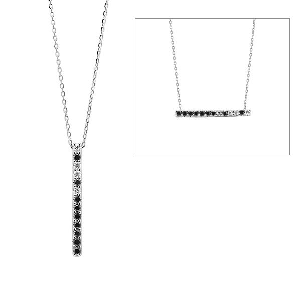 K18WGブラックダイヤモンド/ダイヤモンドネックレス | ポンテヴェキオ