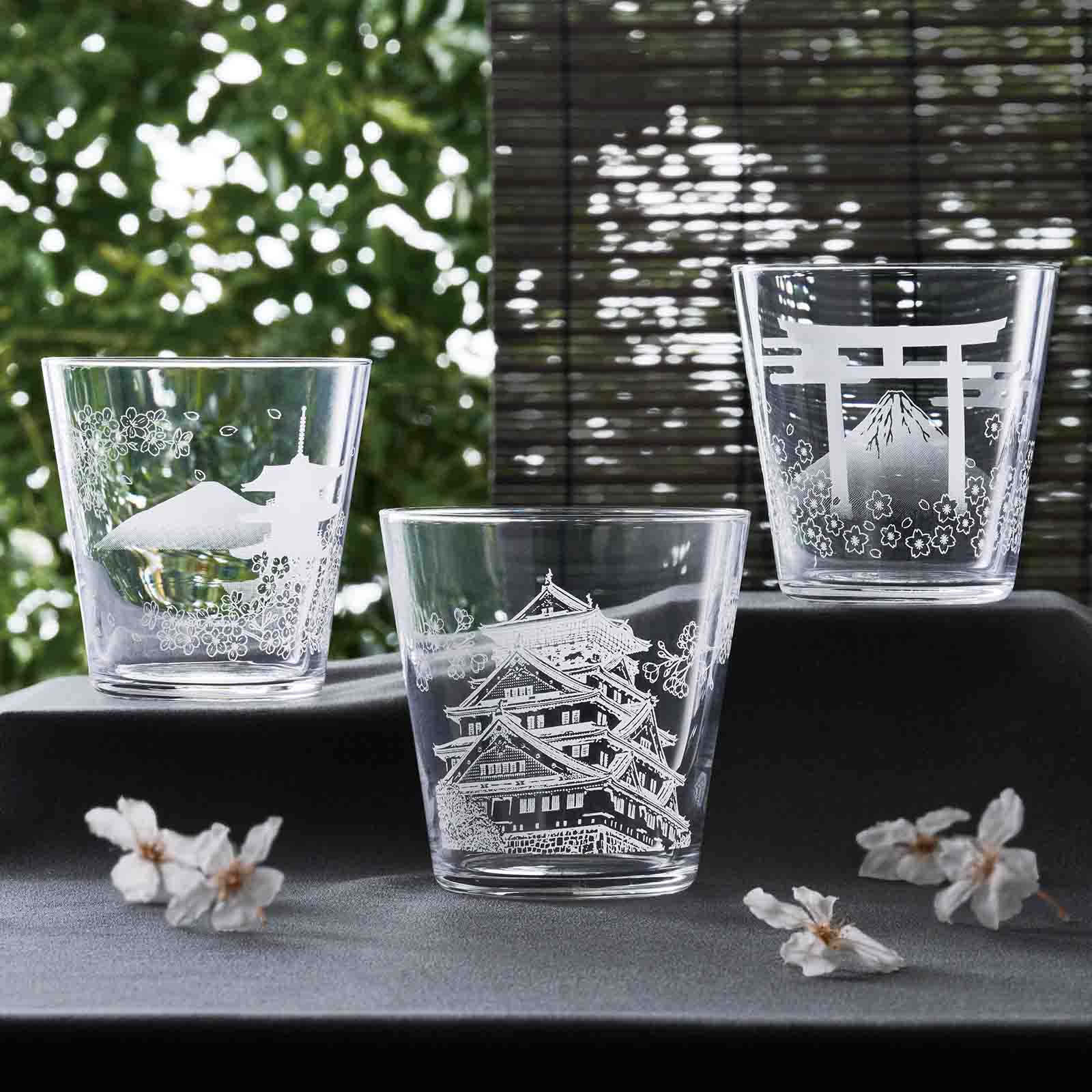 ロックグラス（鳥居と富士山柄）B-00111-J447 / 東洋佐々木ガラス(株