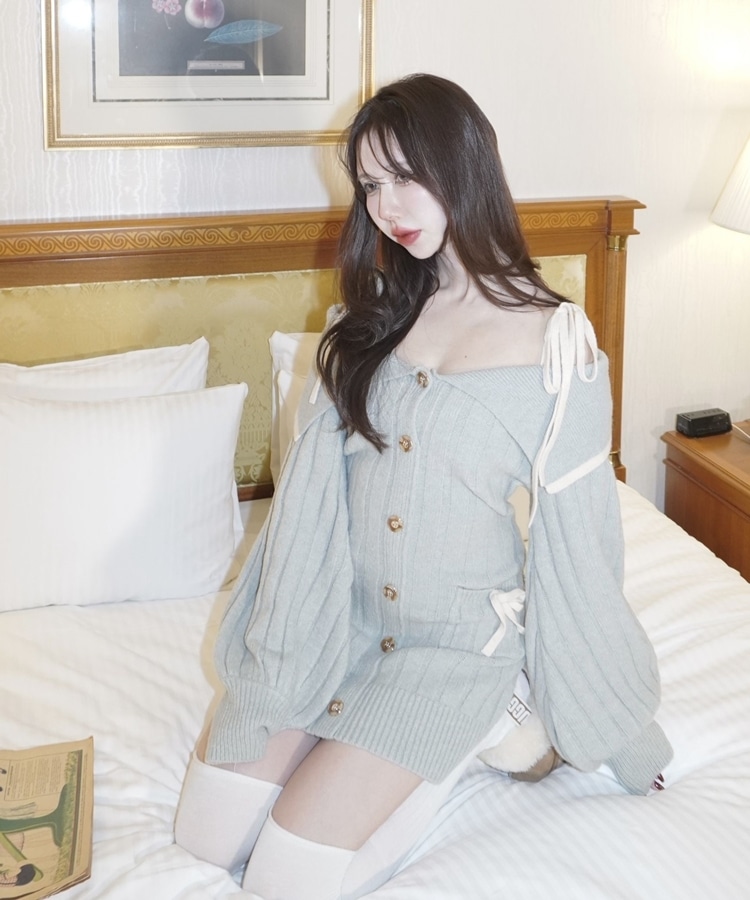 offshoulder ribbon onepiece(M IVORY): ワンピース｜PMbox P&M