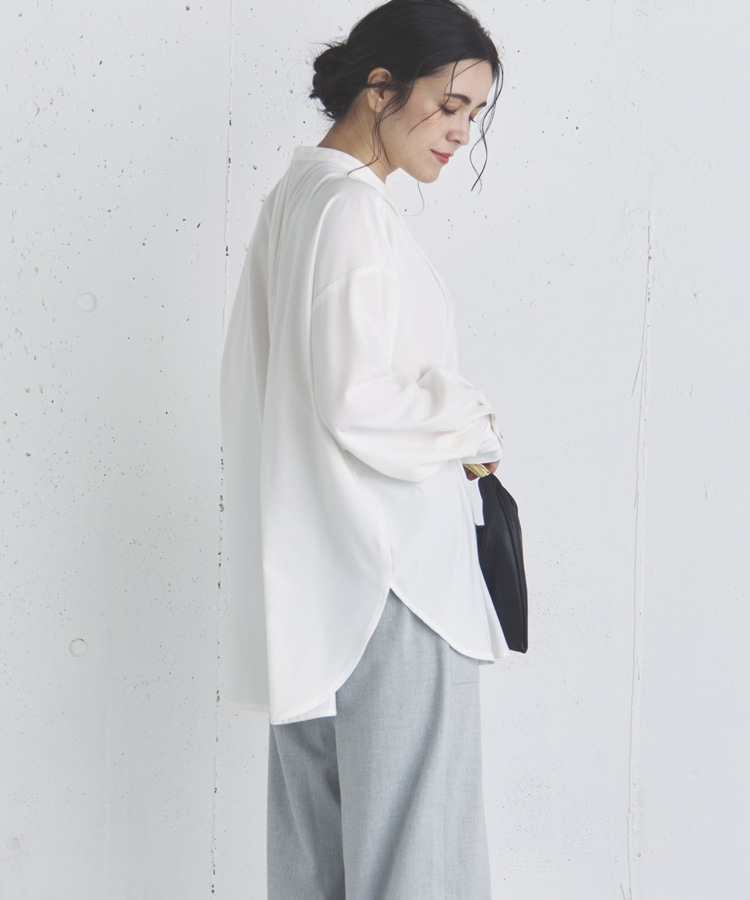 ピンタックバンドカラーシャツ(F BLUE): トップス｜PMbox P&M OFFICIAL