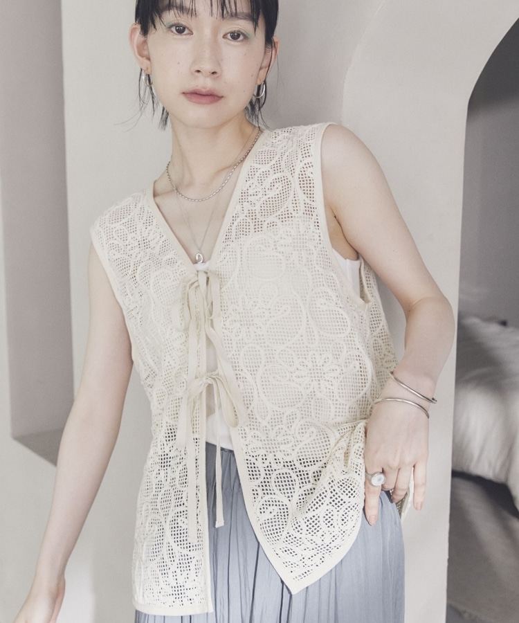 コードレースメッシュベスト(F IVORY): アウター｜PMbox P&M OFFICIAL