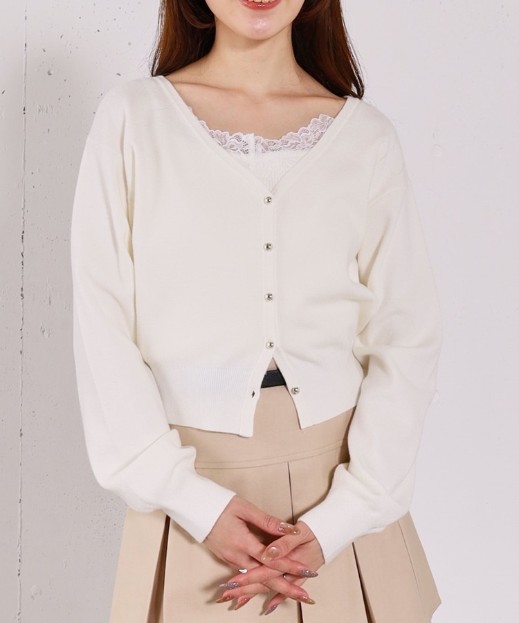 レーストリムニットアンサンブル(M OFF WHITE): トップス｜PMbox P&M