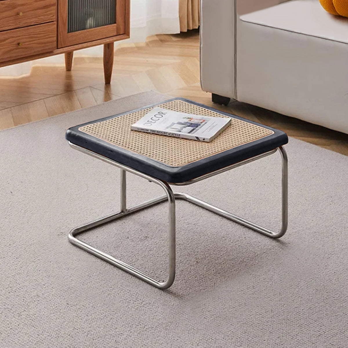 ミッドセンチュリーモダンラタンガラスコーヒーテーブル