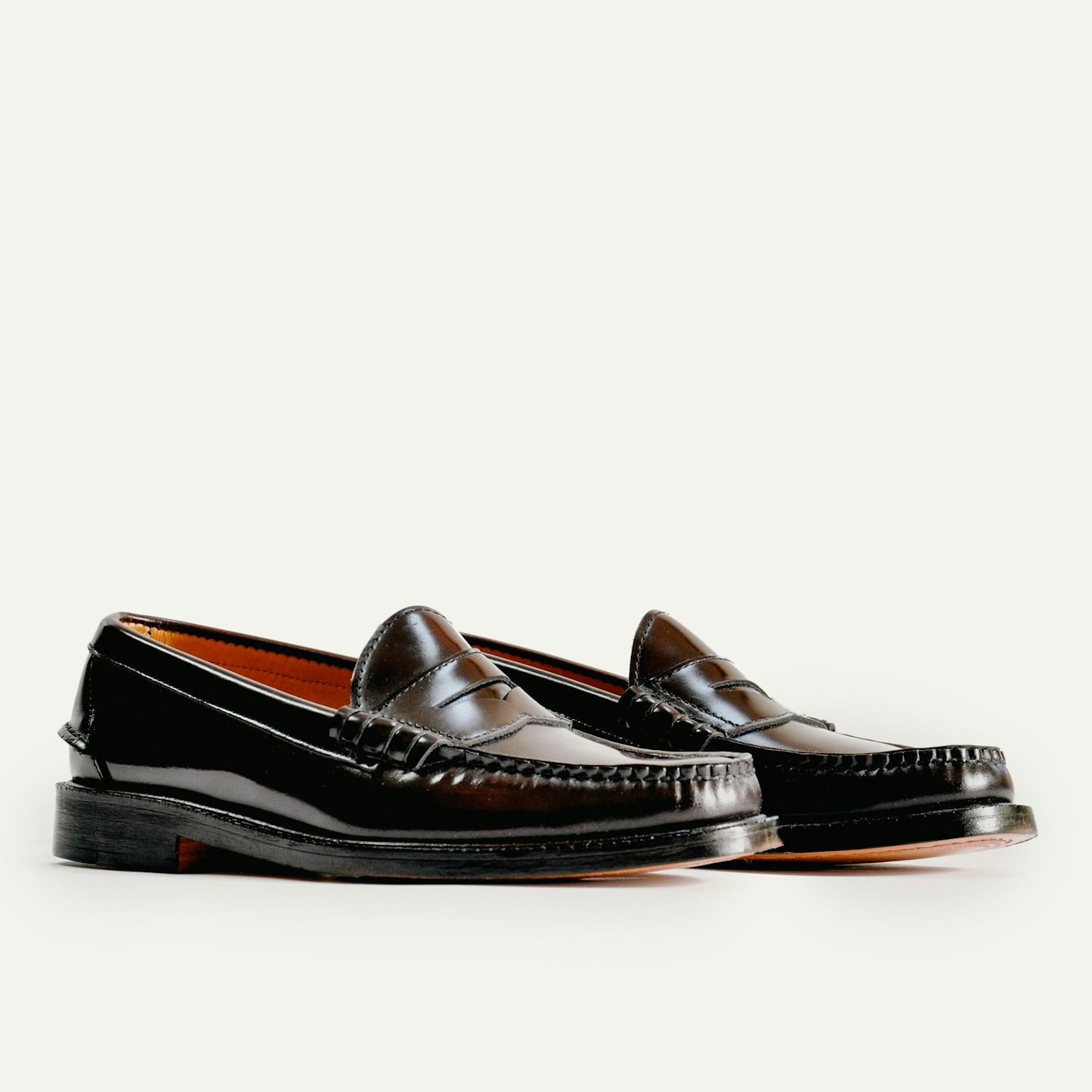 Beefroll Penny Loafer - Oxblood Espresso, Leather Sole with