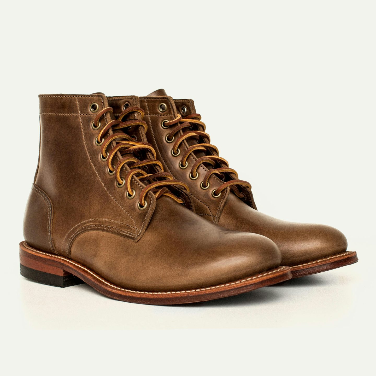 Trench Boot - Natural Chromexcel, Leather Sole with Vibram Toplift