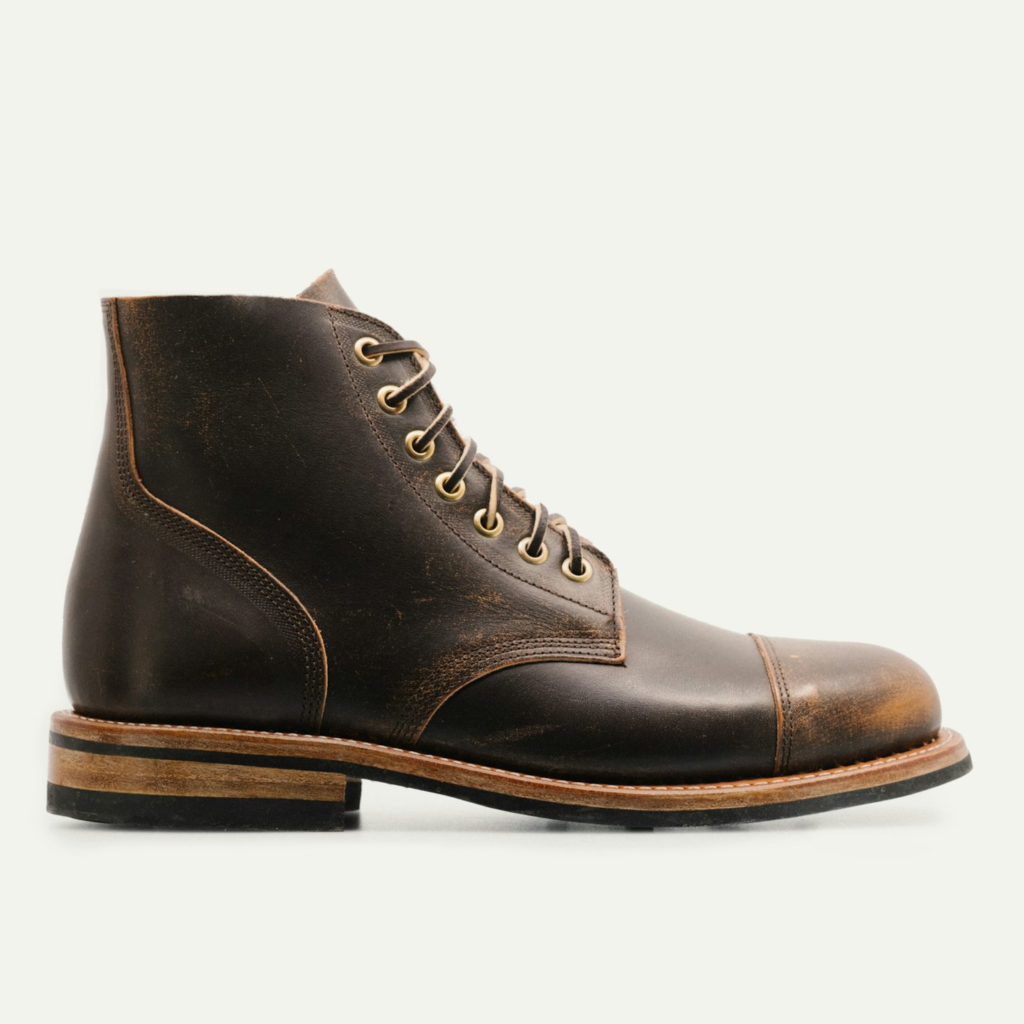 Cap-Toe Field Boot - Brown Overdye Natural Veg Tan, Dainite Rubber