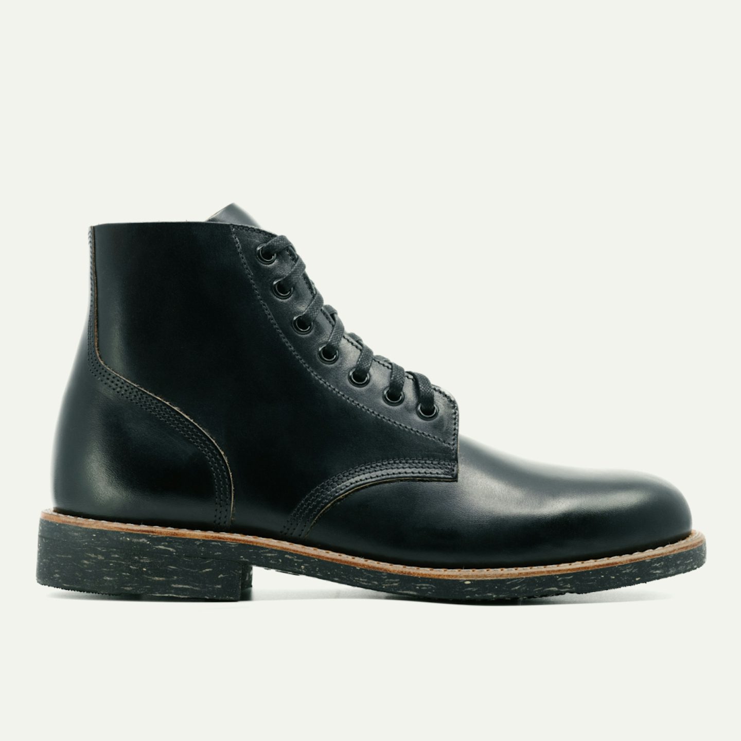 Field Boot - Teacore Black Overdye Horse Rump, Dr. Sole 1122 Raw