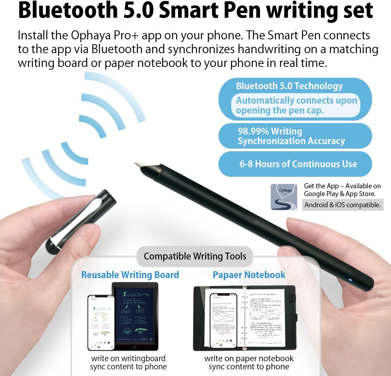 Ophaya Smart Pen + Notebook + Writing Tablet