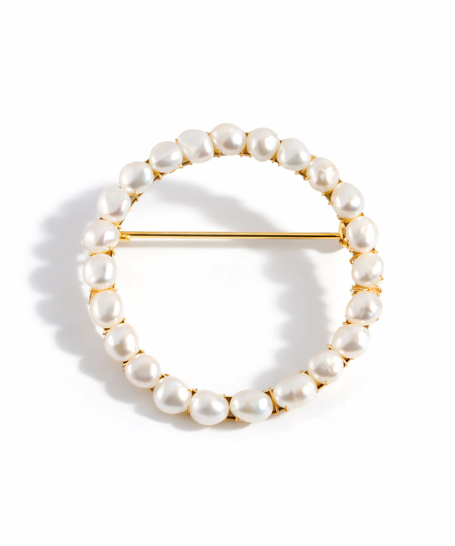 パール ブローチ サークル 4cm バロックパール Enore エノレ | Ops