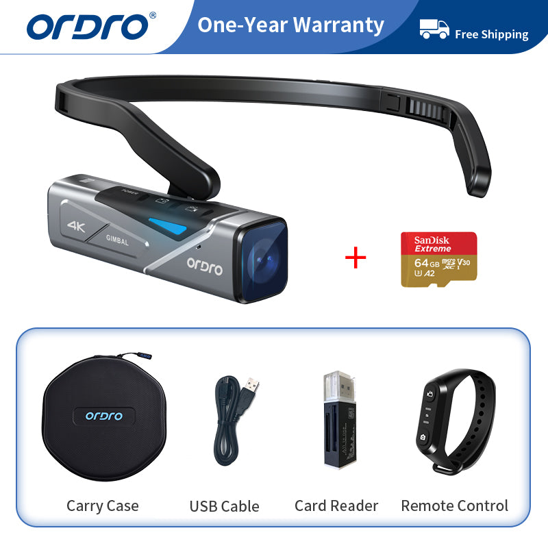 ORDRO EP7 4K Gimbal FPV Camcorder Head Wearable Action Video