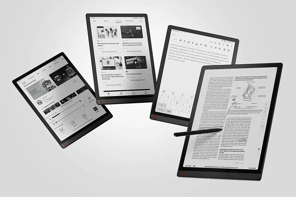 A4サイズ13.3インチでGPU搭載の電子ペーパータブレットBOOX Tab X発表