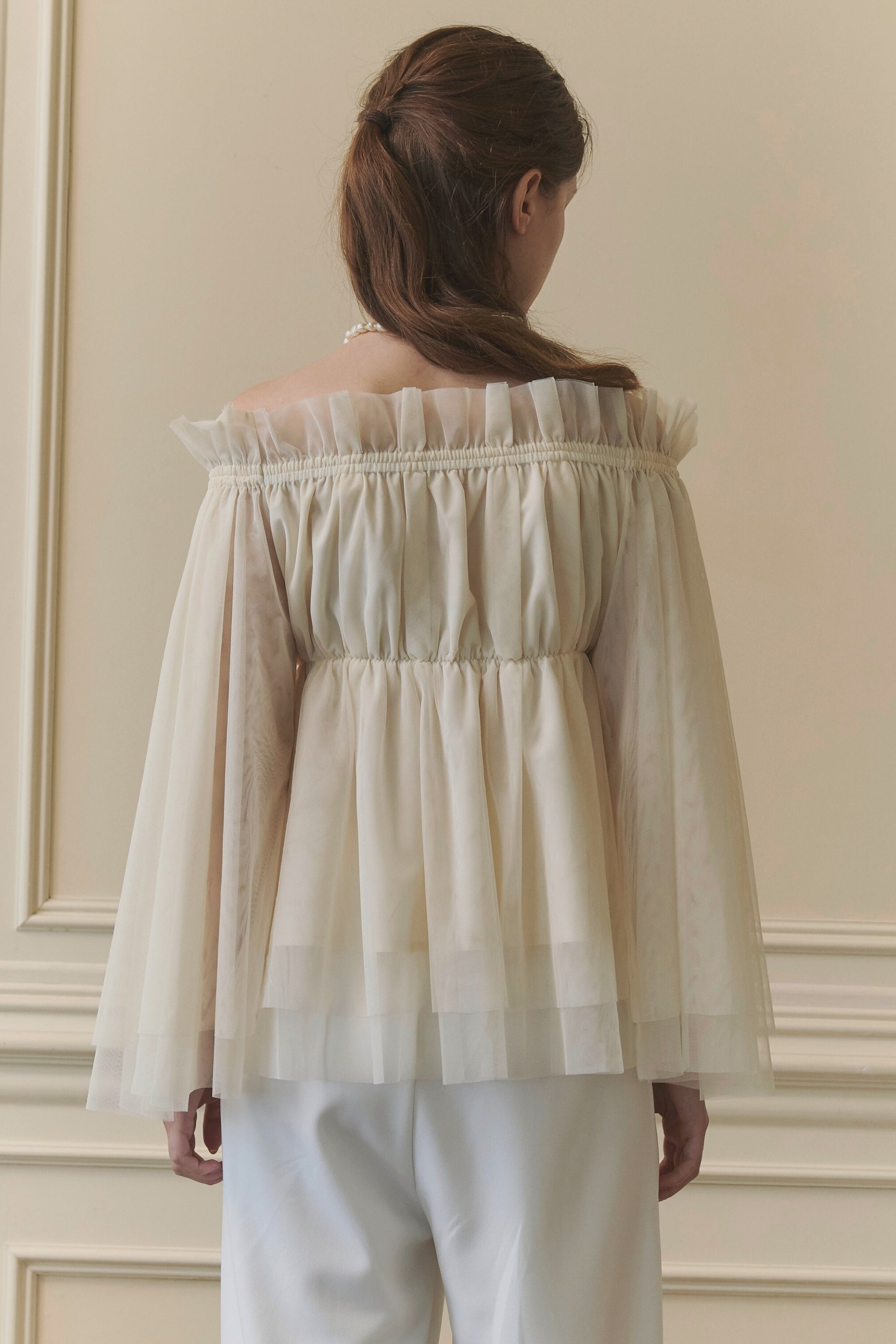 Tulle peplum blouse