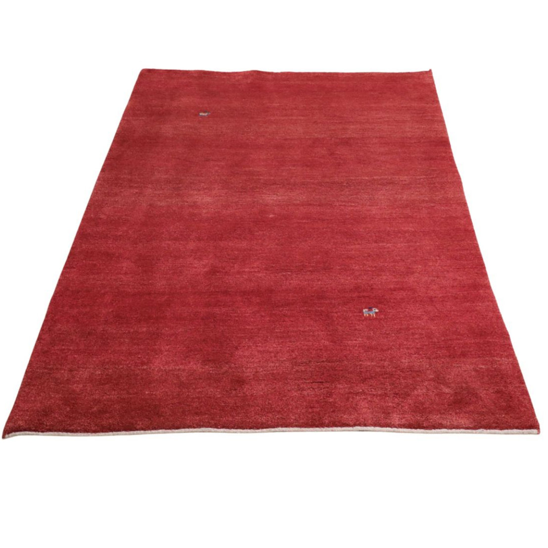 ゾランヴァリ,ギャッベ,210×152cm｜ペルシャ手織りラグ,無地レッド