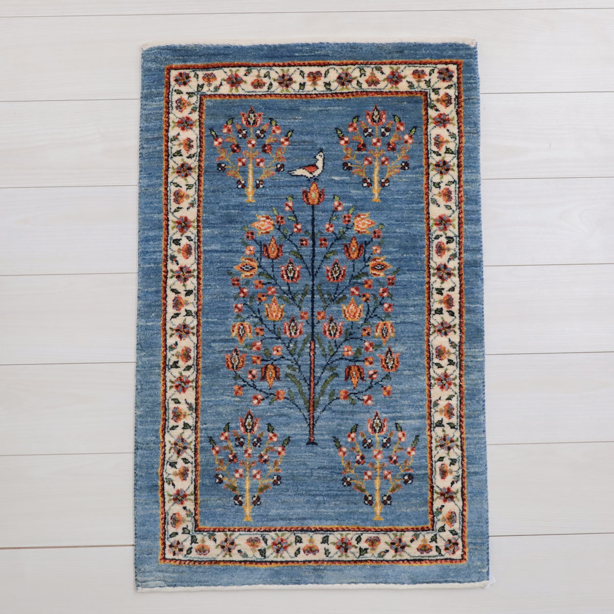 手織りギャッベ,ラグ,玄関マット,94×59cm｜高級ルリバフ,プレミアム