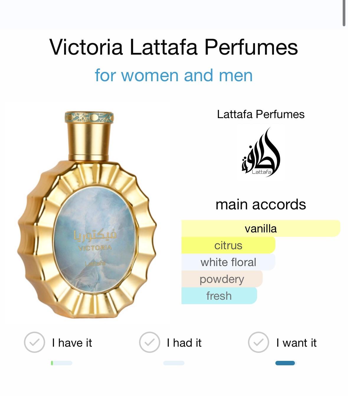 VICTORIA WOMEN EDP - 100ML (3.4oz) BY LATTAFA – Oriental Aromas