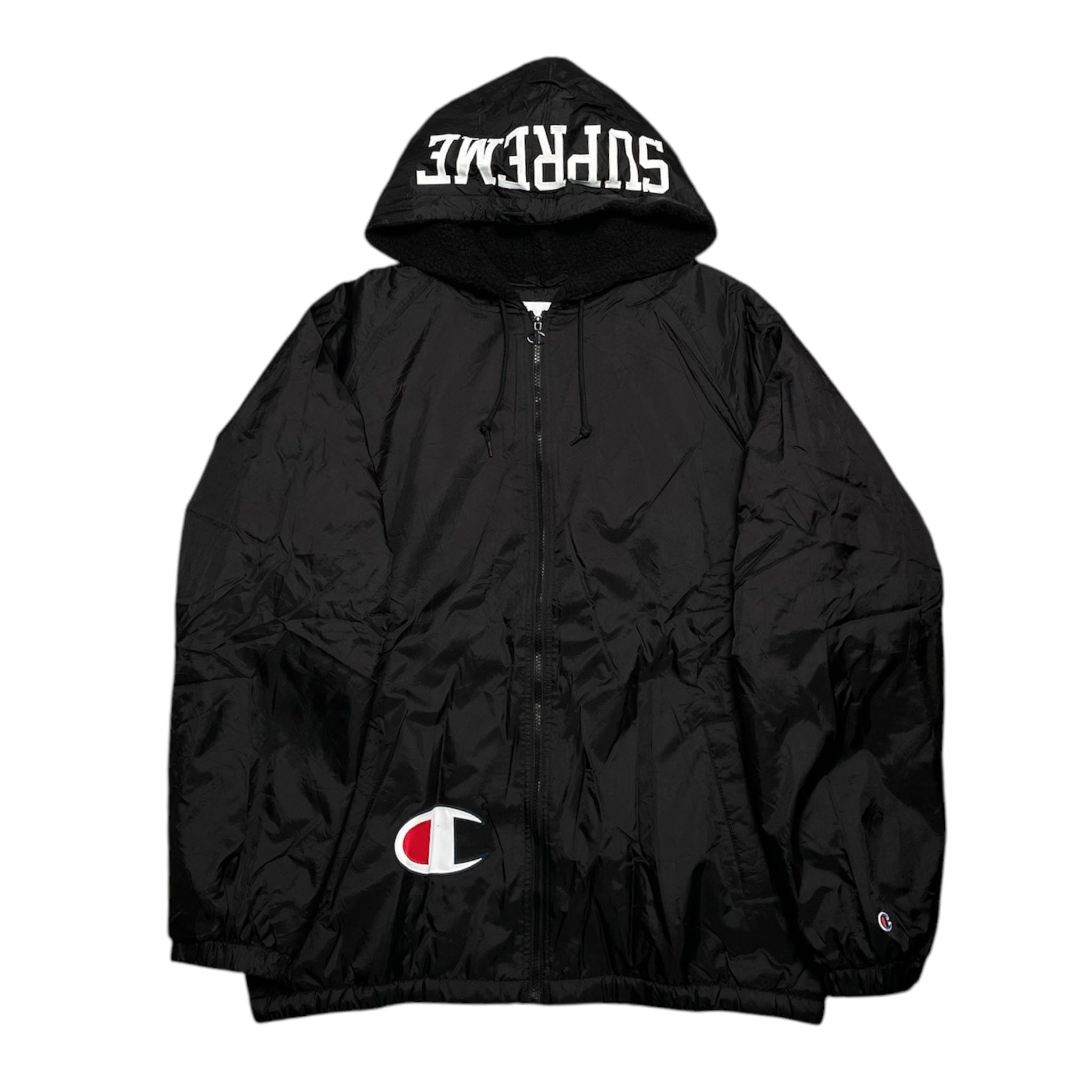 Supreme Champion Sherpa Lined Hooded Jacket Black