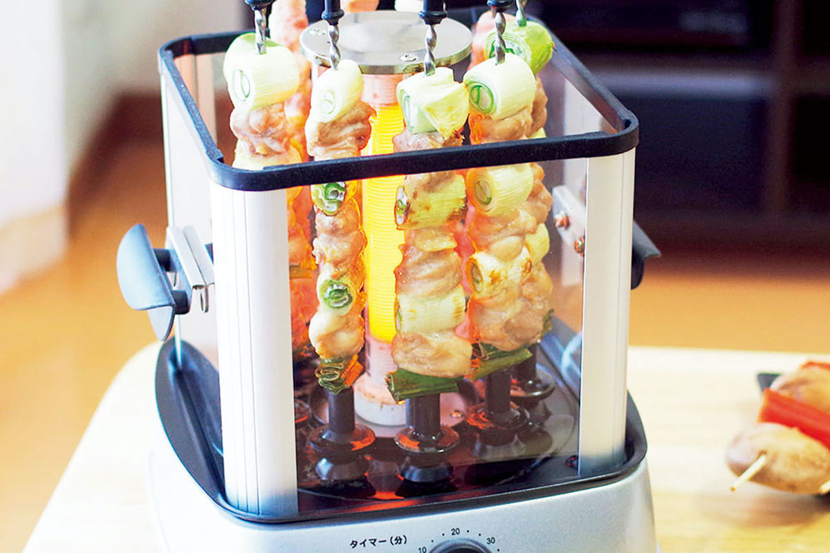 自家製焼き鳥メーカー2 THANKO 自動で回る卓上無煙焼き鳥器「自家製