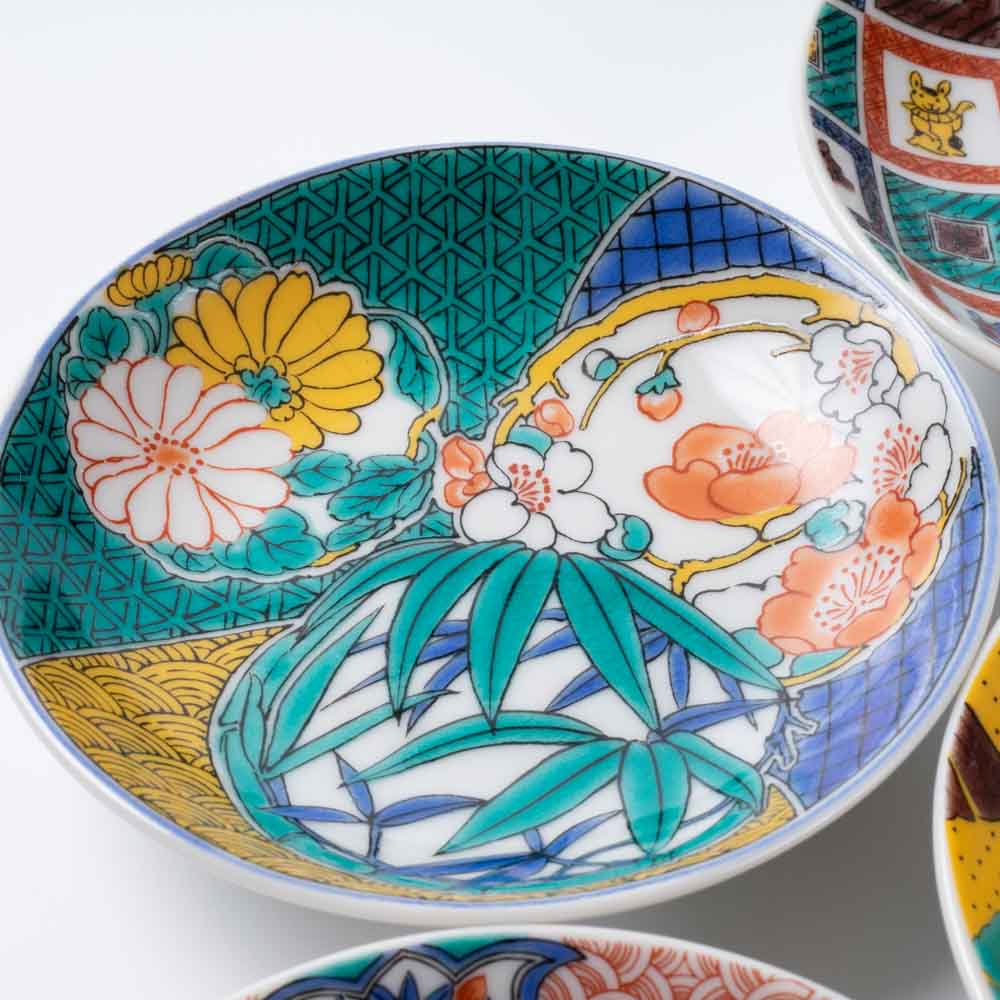 吉田屋 古九谷 青九谷 青手 豆皿 蔵出し 鳳凰の図 1客 吉田屋 古九谷