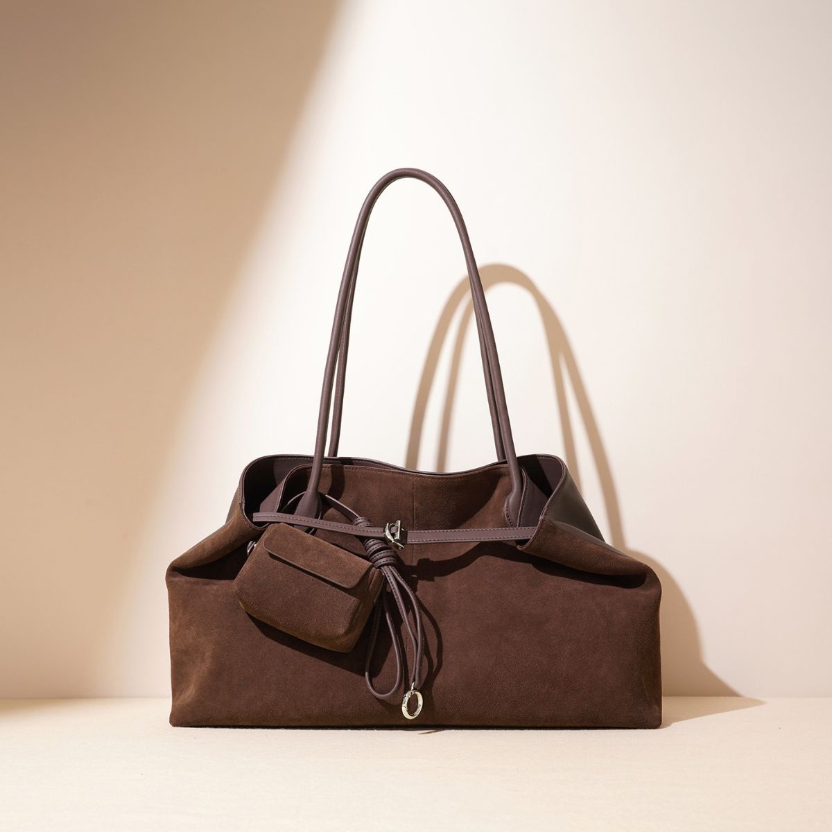 Classic Suede Leather Tote Bag Elegant and Durable | OUNAMEI