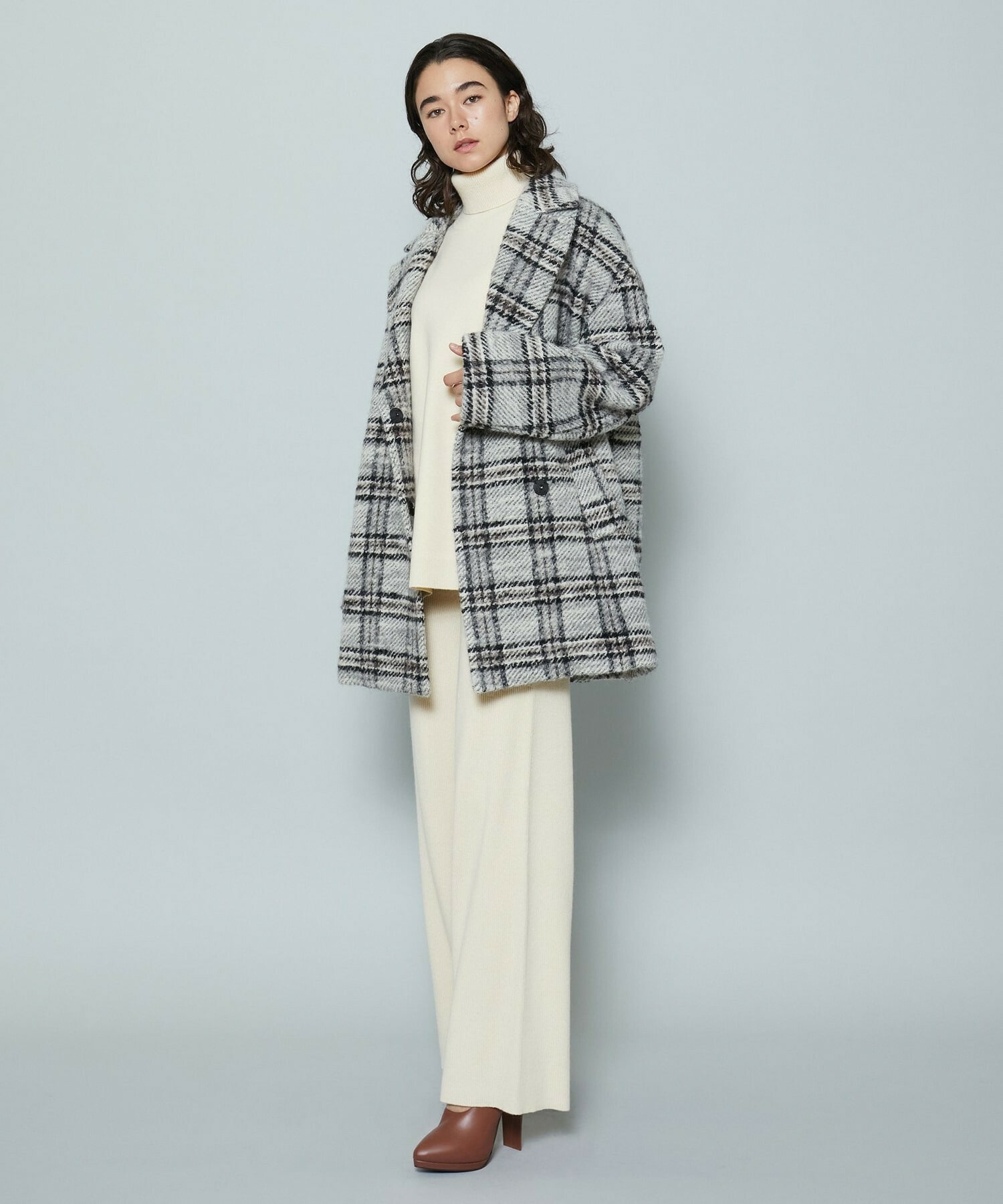 アルパカシャギーチェックコート】｜【MOGA(モガ)】｜BIGI OUTLET