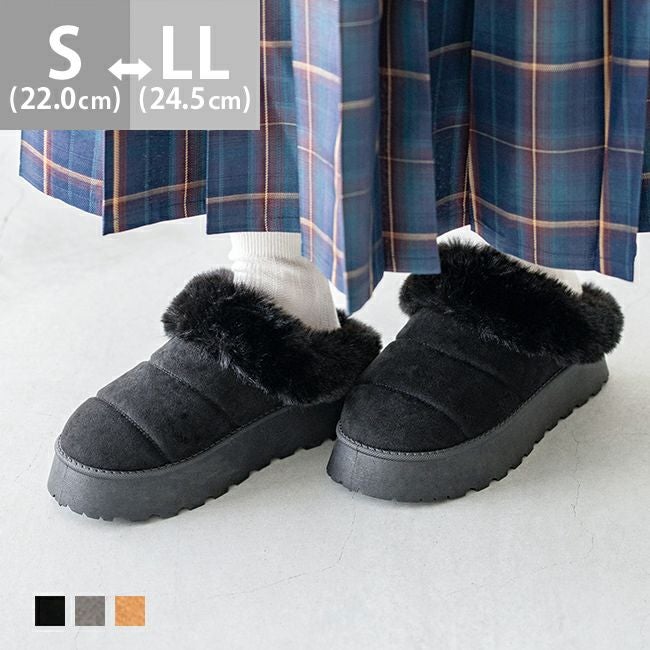 menue (メヌエ) 厚底 ボリュームファー ショートムートンブーツ 送料