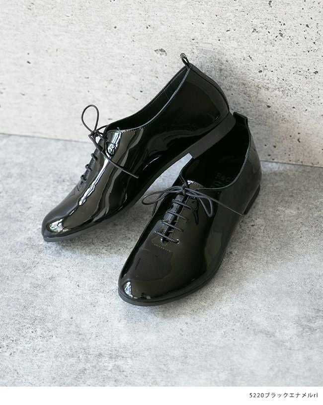 日本製 エナメル レースアップ フラットシューズ 送料無料 | welleg