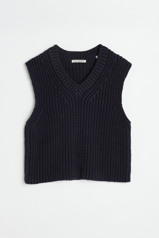 Our Legacy - Intact Vest Navy Chunky Cotton Rib