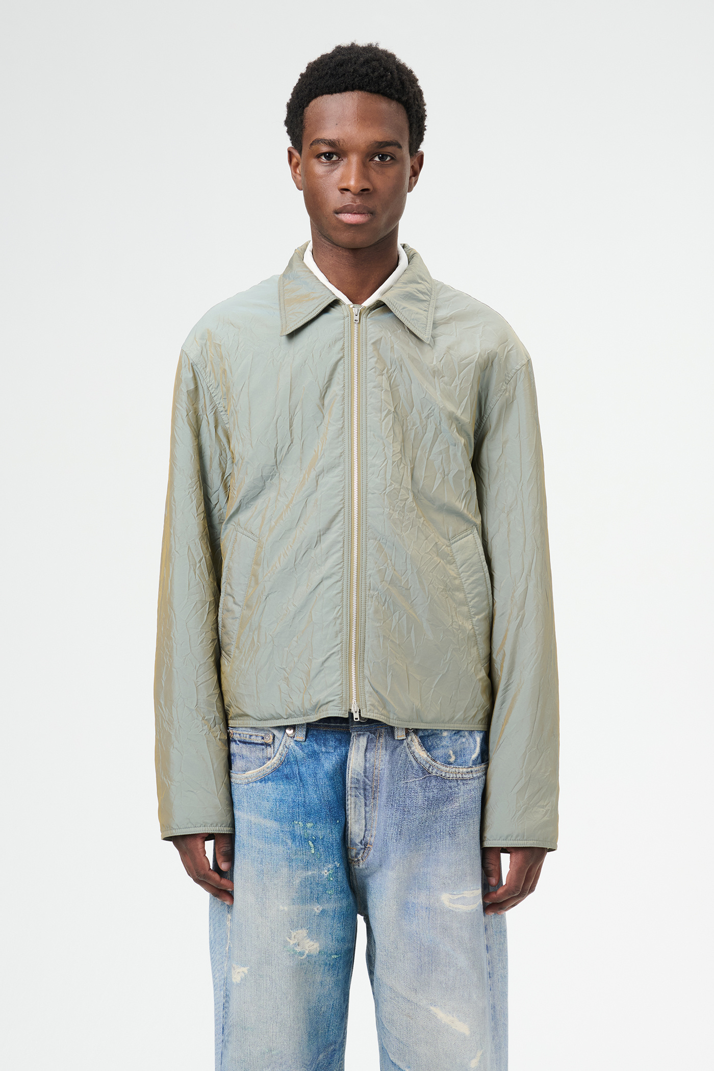 Our Legacy - Slight Jacket Shining Olive Crinkle Solaro