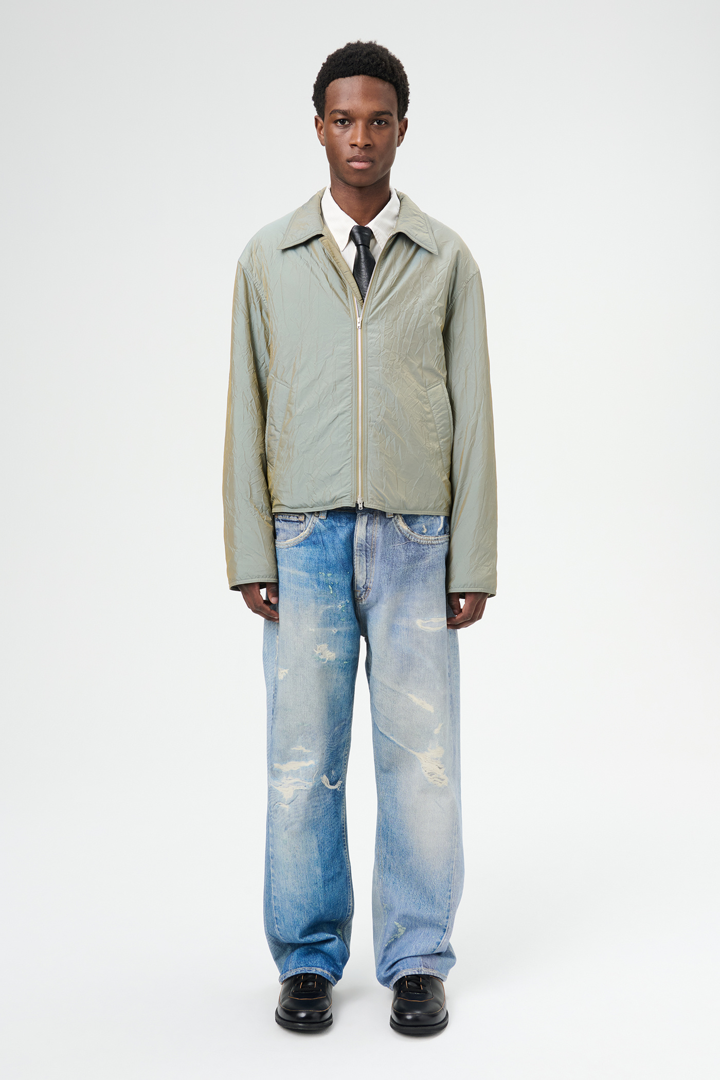 Our Legacy - Slight Jacket Shining Olive Crinkle Solaro