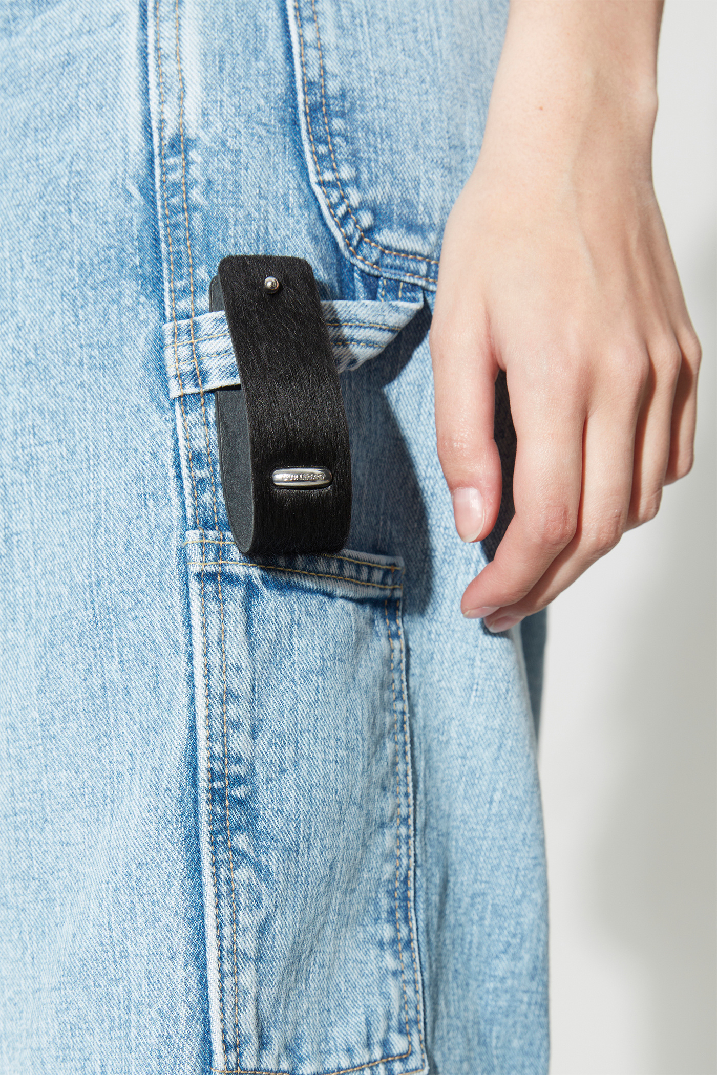 Our Legacy - Pierced Key Holder Black Hair On Hide