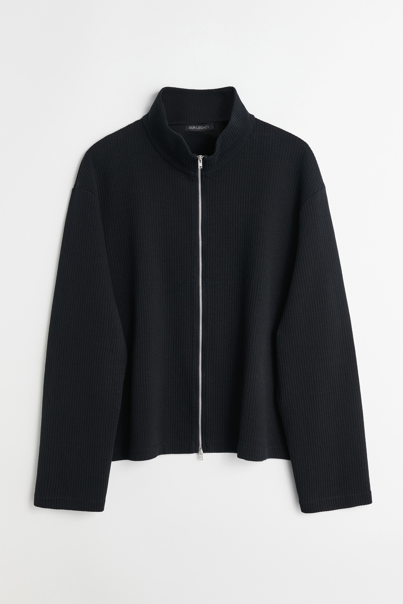Our Legacy - Shrunken Fullzip Polo Black Rib