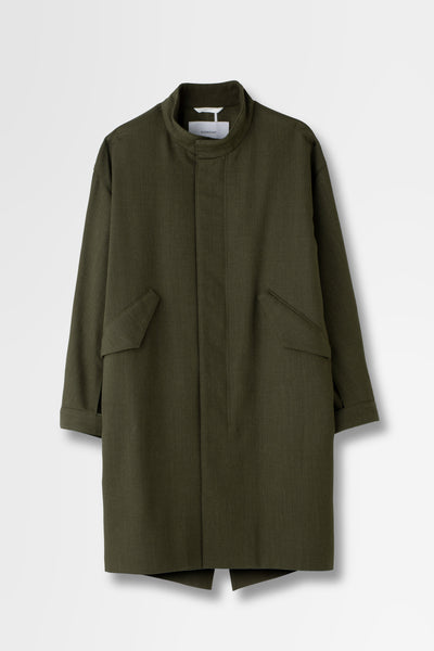 Wool Serge Mods Coat in Khaki – OVERCOAT