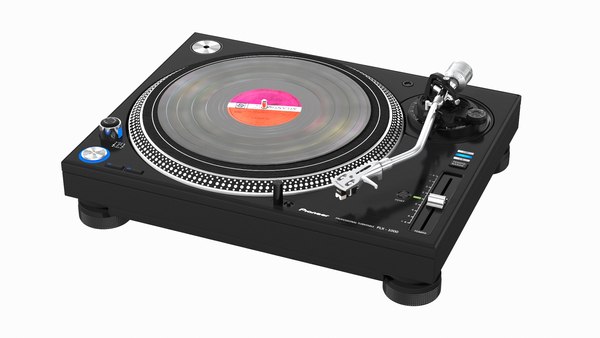 DJ ターンテーブル Pioneer PLX 1000 ビニール付き3Dモデル