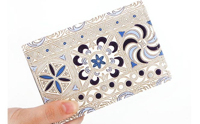 パスカードホルダー 錦紗 紫 文庫屋大関 名刺入れ パスケース カード