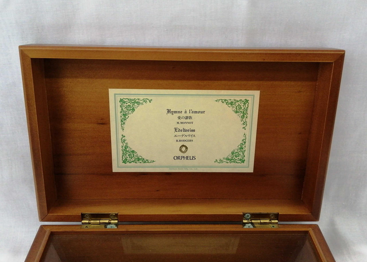 ORPHEUS 木製オルゴール50弁 愛の賛歌 エーデルワイス 愛の讃歌 M
