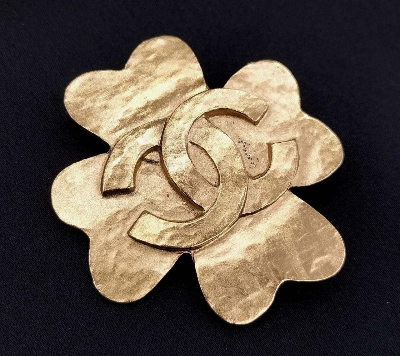 CHANEL|シャネル クローバー ヴィンテージ ブローチ|【ハードオフ公式