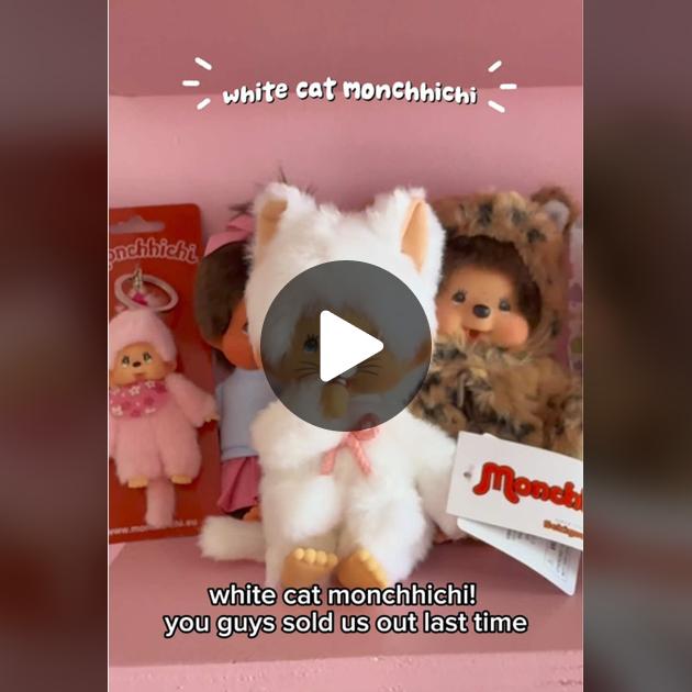 Monchhichi White Cat Pkushies Now in Stock! | TikTok