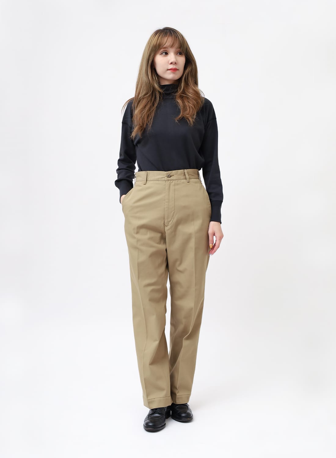 WASHED HIGH WAIST CHINO|ウォッシュド ハイウエスト チノウォッシュド