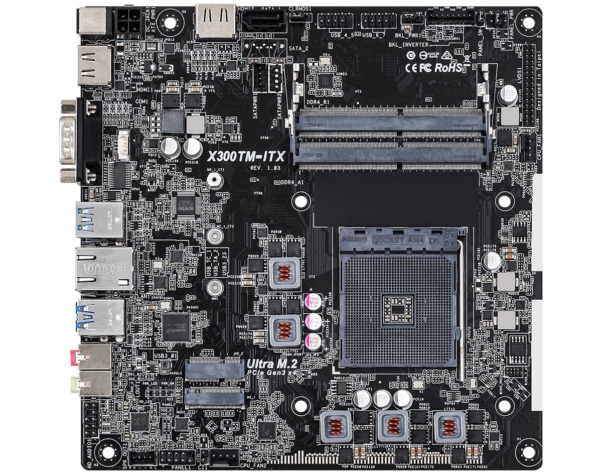 ASRock Launches AMD X300TM-ITX Thin Mini-ITX Motherboard with USB