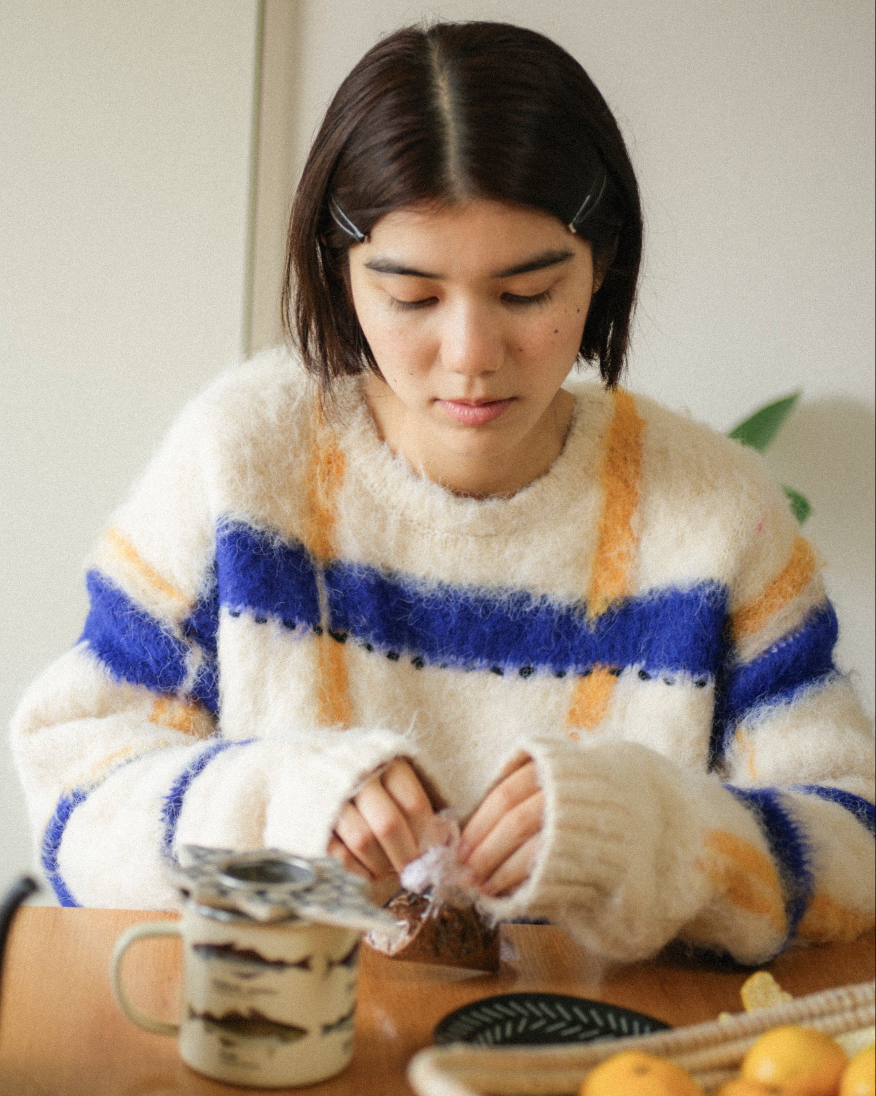 透明な空気のチェックニット – pamm.officialstore