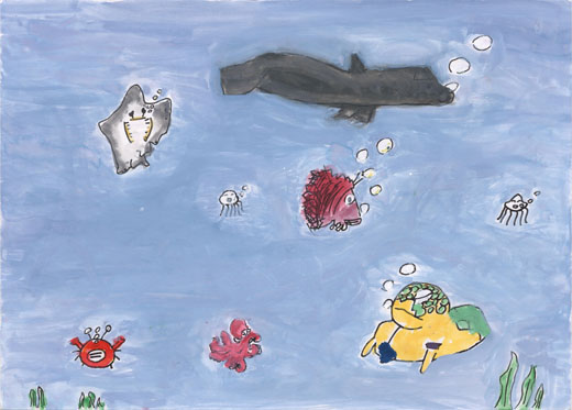 4歳の時に書いた水中の生き物の絵 4歳の時に書い