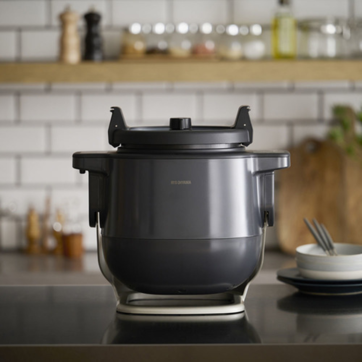 アイリスオーヤマ】自動かくはん式調理機 CHEF DRUM DAC-IA2-H グレー