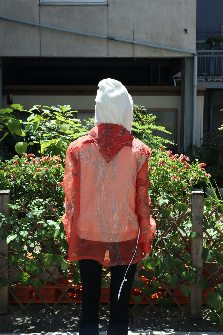 MASU(エムエーエスユー)のZIP-UP MARBLE BANDANA SHIRT REDの通販