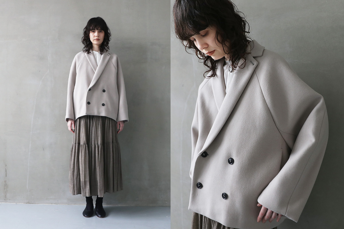 suzuki takayuki スズキタカユキ short coat [A241-22/ice grey]