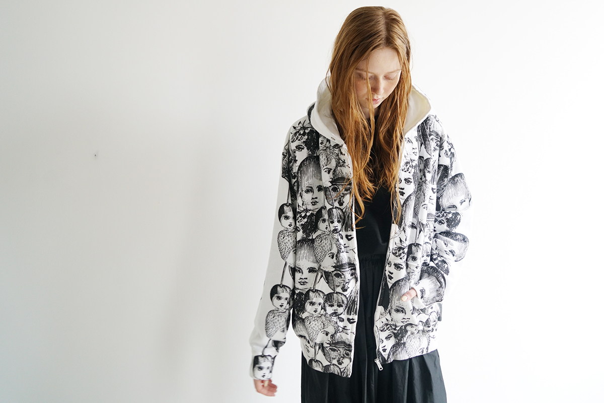 AHCAHCUM あちゃちゅむ フルーツ女ジップパーカー（シロ）01-231-0703