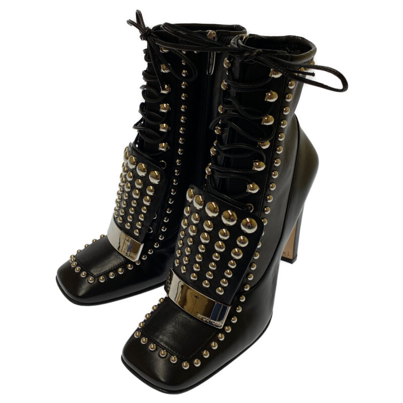 Sergio Rossi セルジオロッシ ショートブーツ レースアップ スタッズ