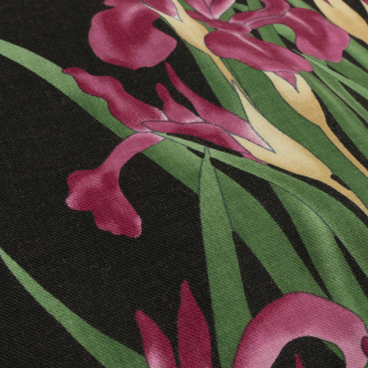 尾形光琳 ビエラワンピース長袖＜燕子花/黒紅＞ | 京友禅アロハシャツ