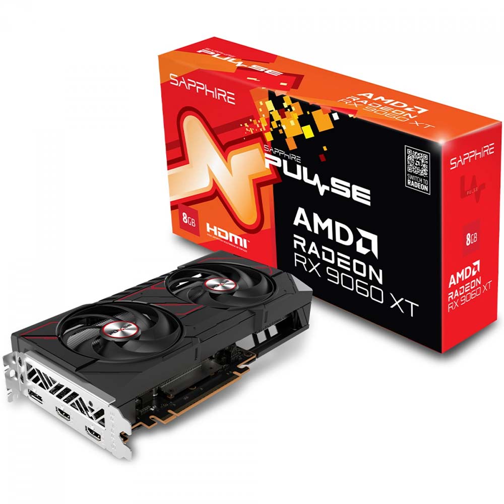 Placa de Vídeo SAPPHIRE RX 9060 XT PULSE AMD Radeon, 8GB, - PATOLOCO