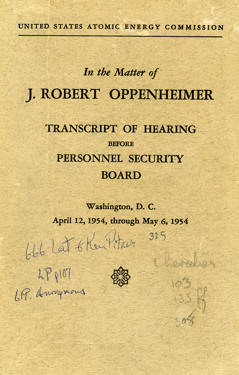 The Oppenheimer Trial | PaulingBlog